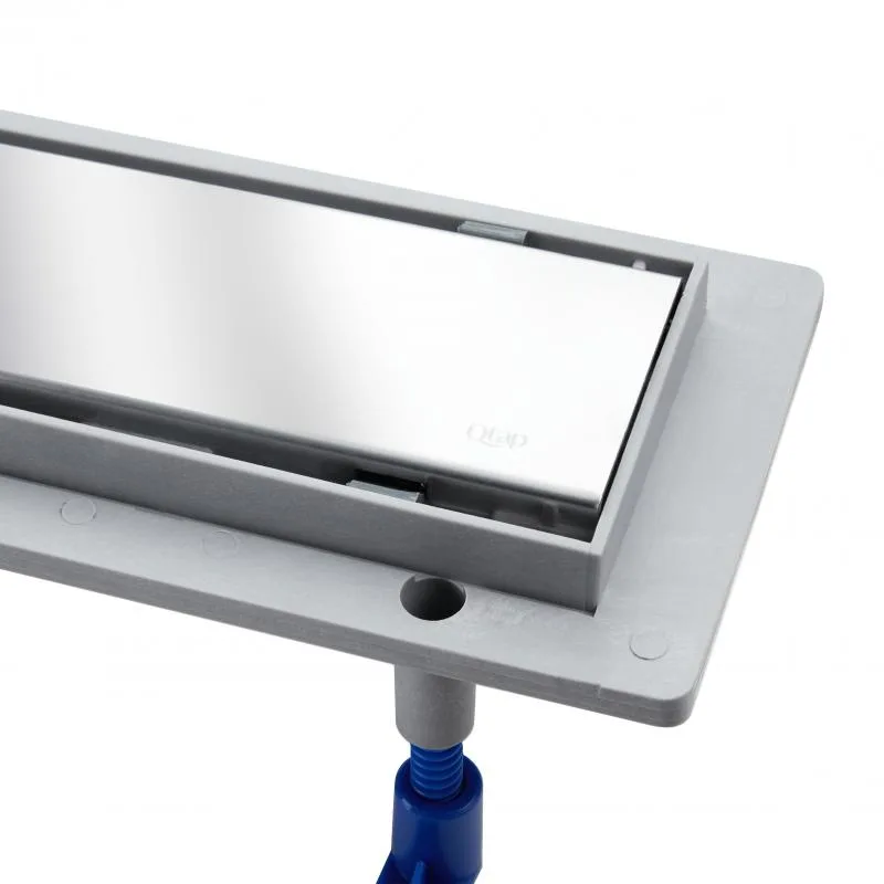 Лінійний трап Qtap Dry Tile 700 мм сухий закрив нержавіюча сталь сірий