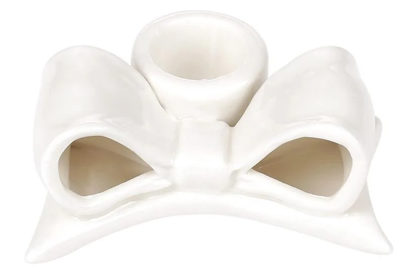 Набір підсвічників Bona кераміка 8,2 см білий бантик 6 шт