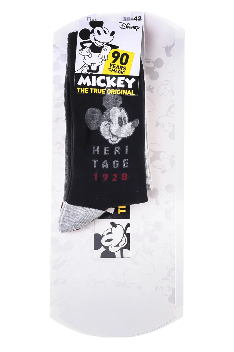 Шкарпетки DISNEY MICKEY 52% бавовна 39-42 сірі чорні