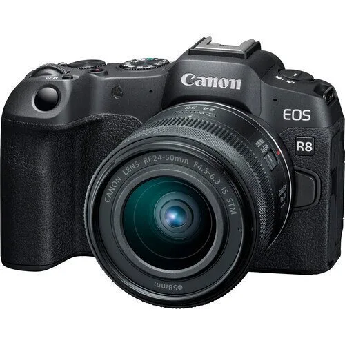 Цифровая фотокамера Canon беззеркальная черная 24 2 Мп с объективом RF 24-50mm f4 5-6 3 IS STM