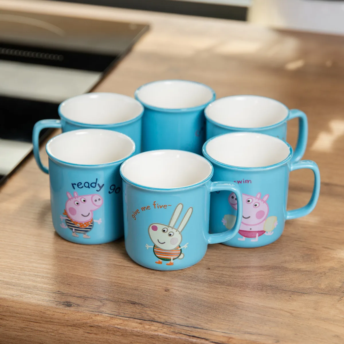 Набір чашок Peppa Pig кераміка 6 шт 150 мл блакитний