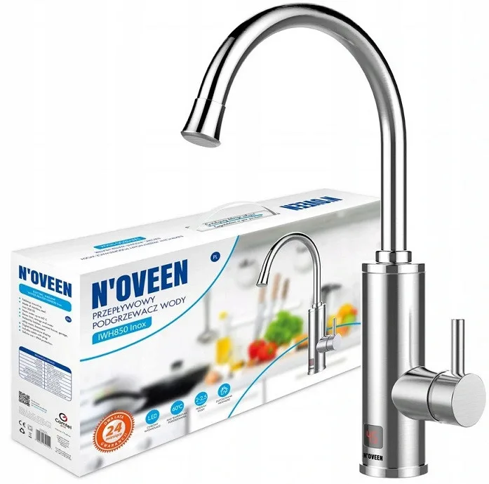 Проточный водонагреватель Noveen INOX 304 3,5 кВт 60°С Столешница