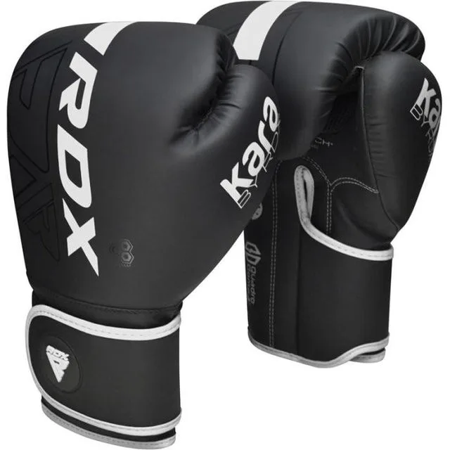 Боксерские перчатки RDX Inc искусственная кожа 6 унций белые капа в комплекте.