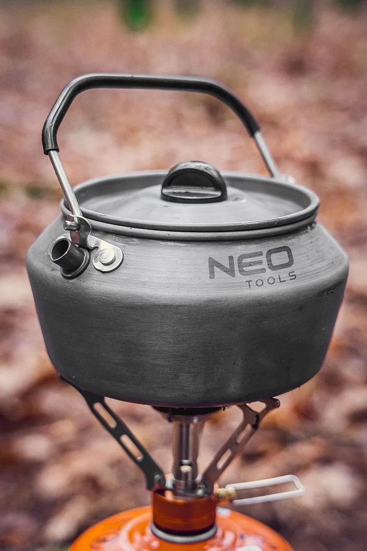 Чайник туристичний Neo Tools, 0.8л, анодований алюміній, складане руків'я, сертифікат LFGB, чохол, 0.19кг