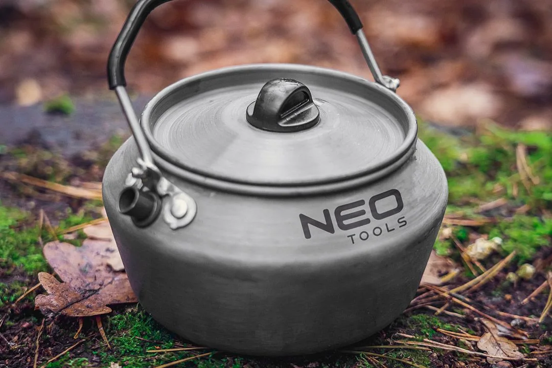 Чайник туристичний Neo Tools, 0.8л, анодований алюміній, складане руків'я, сертифікат LFGB, чохол, 0.19кг