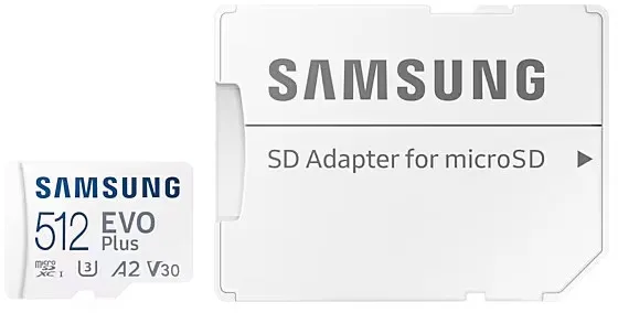 Карта пам'яті Samsung microSDXC 512GB UHS-I Class 10 Evo Plus чорна