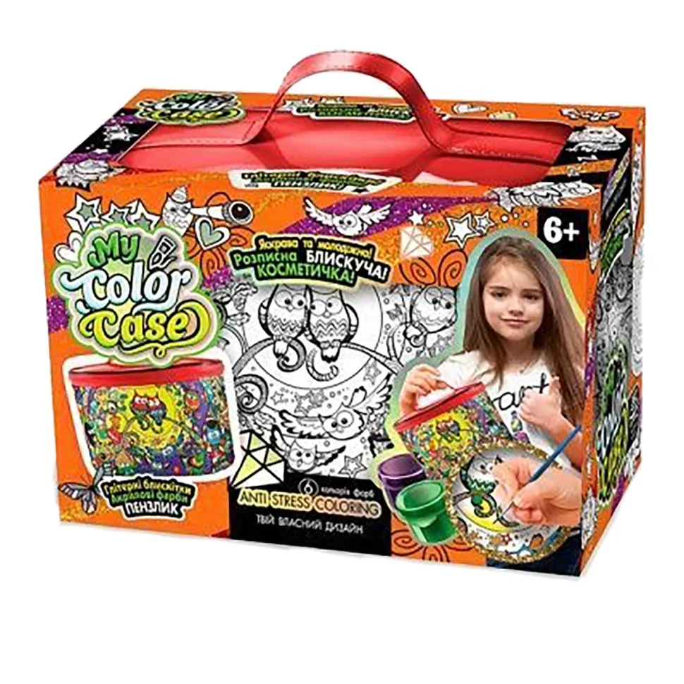 Комплект для творчості Danko Toys акрилова косметичка 21х14х12 см Сови на гілці