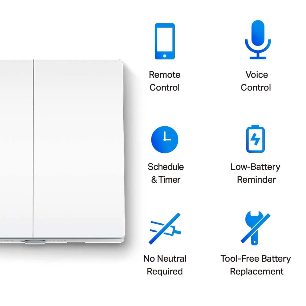 Розумний вимикач світла, 2-канальний 1-сторонній TP-LINK Tapo S220 868 MHz 250V 4A