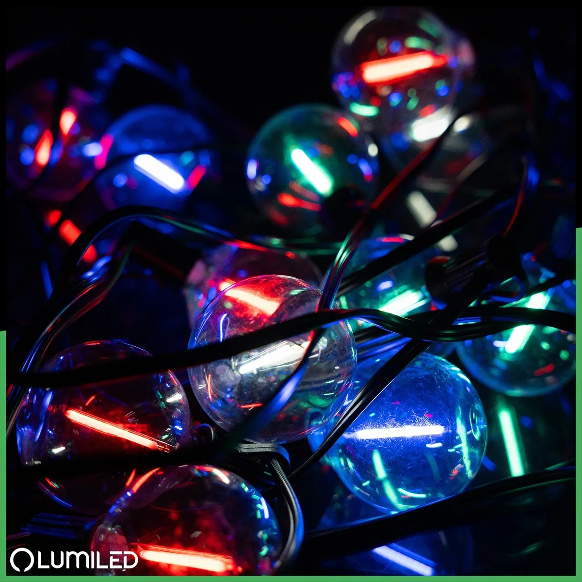 Светодиодная солнечная гирлянда LumiLED пластиковая 10 6 м черная 20 LED RGB теплый белый