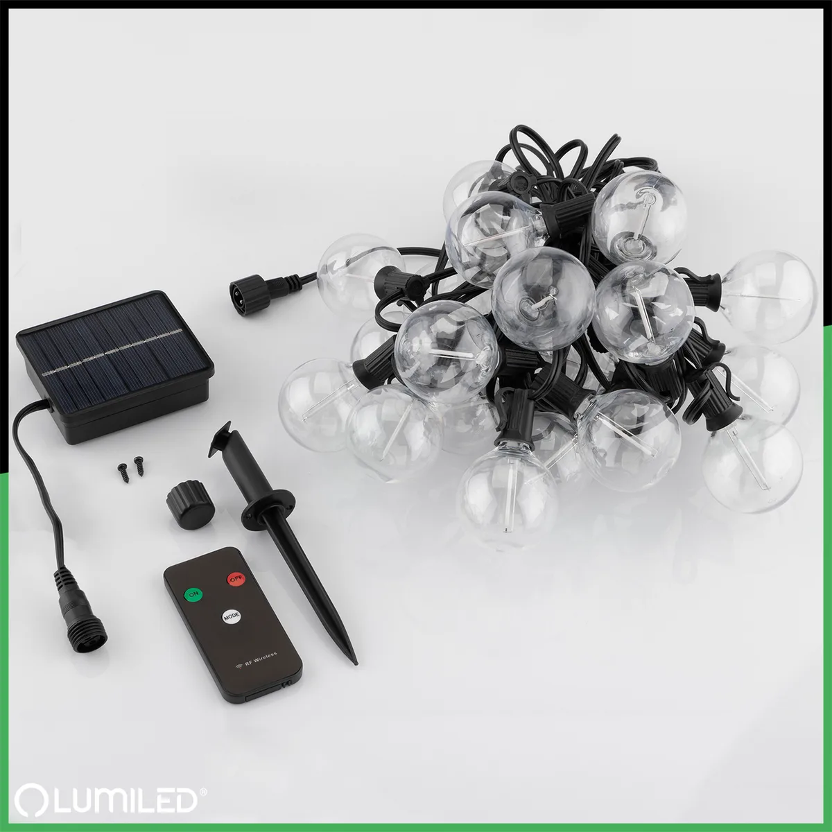 Светодиодная солнечная гирлянда LumiLED пластиковая 10 6 м черная 20 LED RGB теплый белый