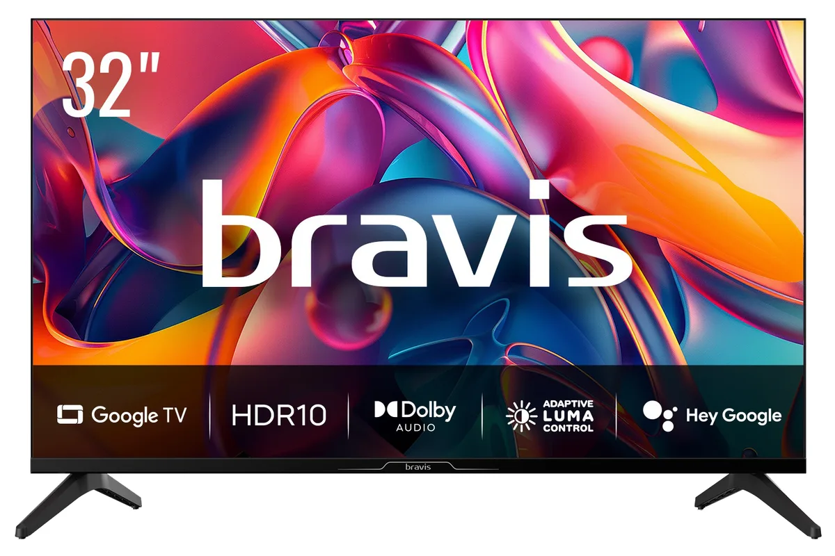 LED-телевізор Bravis 32 дюйми чорний ADS 1366x768 Smart TV