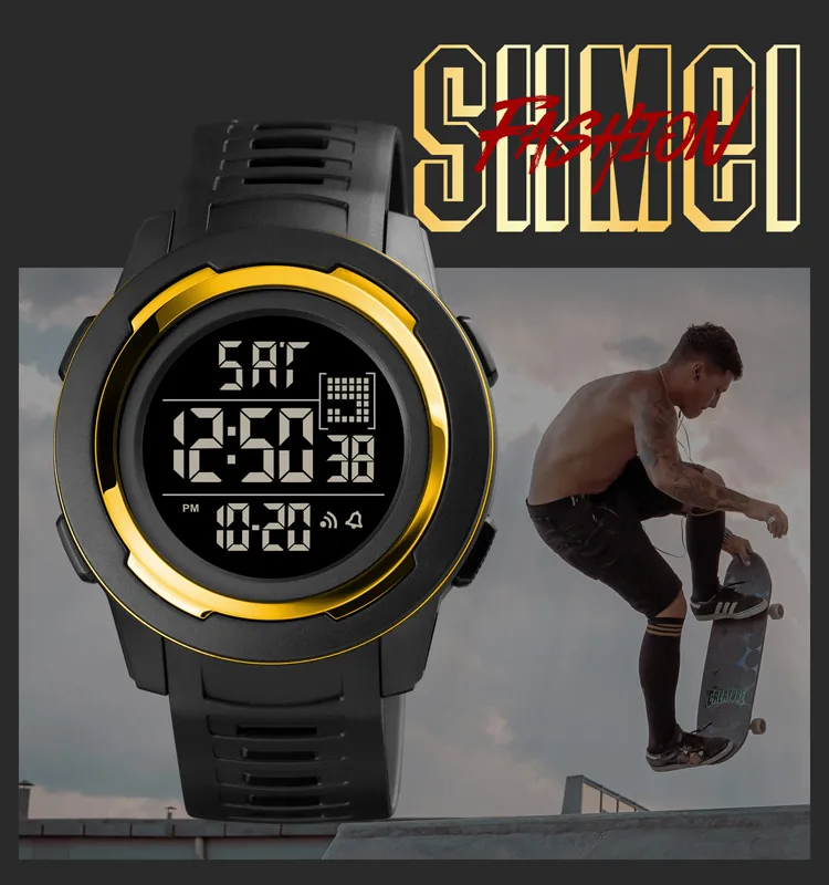 Годинники Skmei полімер 50х45 мм золоті білі