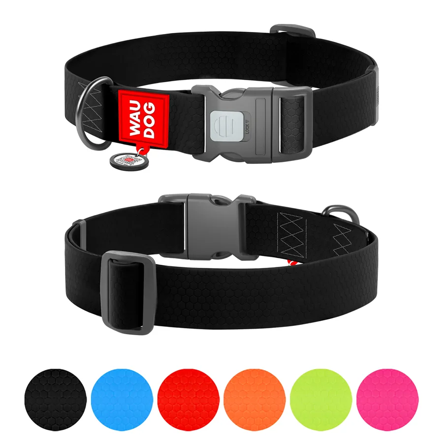 Нашийник WAUDOG Waterproof XXL 40 мм 46-70 см Collartex чорний з QR паспортом