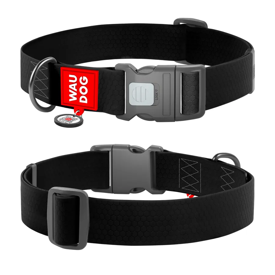 Нашийник WAUDOG Waterproof XXL 40 мм 46-70 см Collartex чорний з QR паспортом