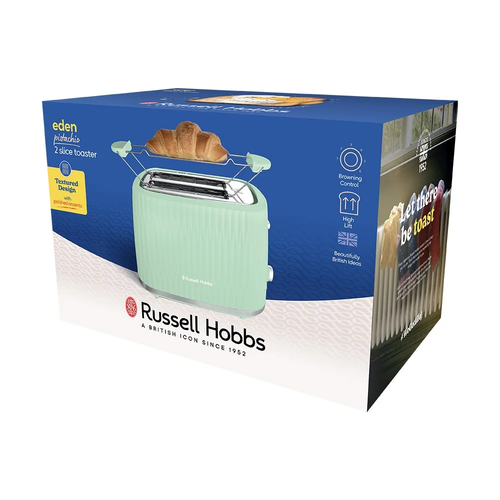 Тостер Russell Hobbs пластик 800Вт фісташковий 2 відділення підігрів розморожування