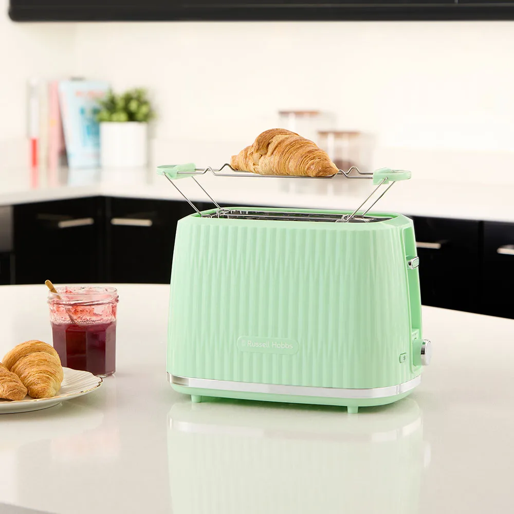 Тостер Russell Hobbs пластик 800Вт фісташковий 2 відділення підігрів розморожування