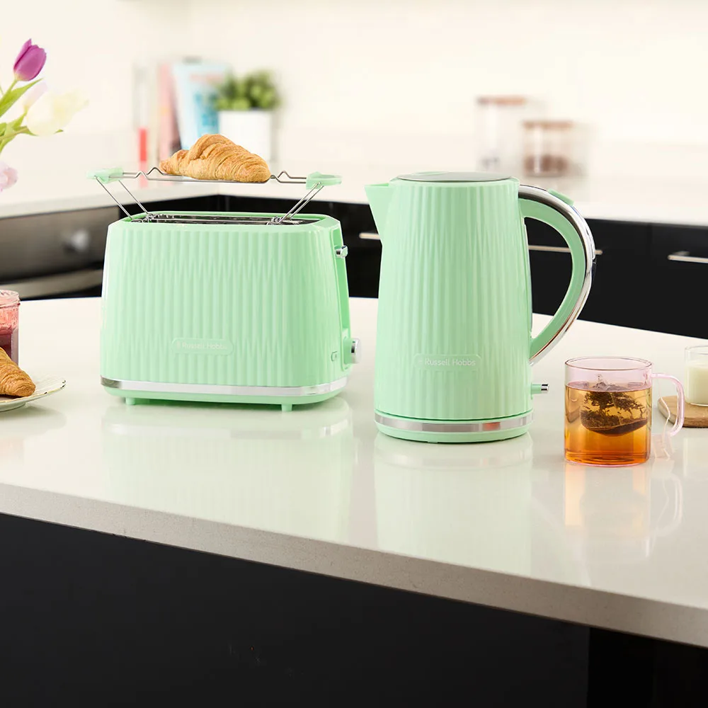Тостер Russell Hobbs пластик 800Вт фісташковий 2 відділення підігрів розморожування