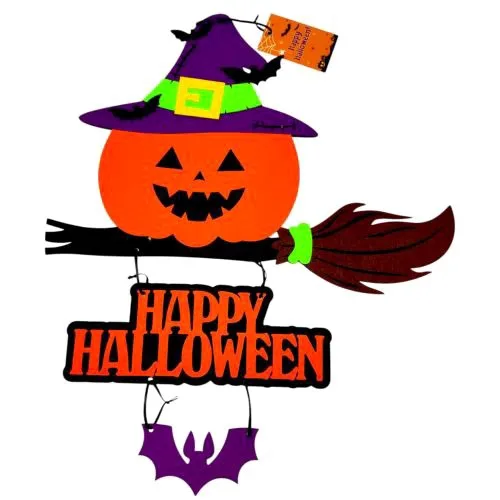 Виріб із фетру "Тик на мітлі" 50см*43см Аплі Краплі декор для Halloween осінній декор для дому