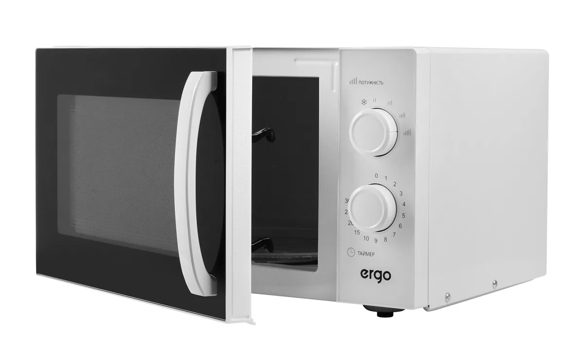 Мікрохвильова піч ERGO 23 л 900 Вт Білий Емаль