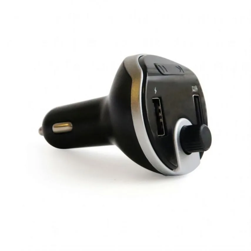 FM-трансмітер Bluetooth 2USB 1A 2.1A пластик чорний