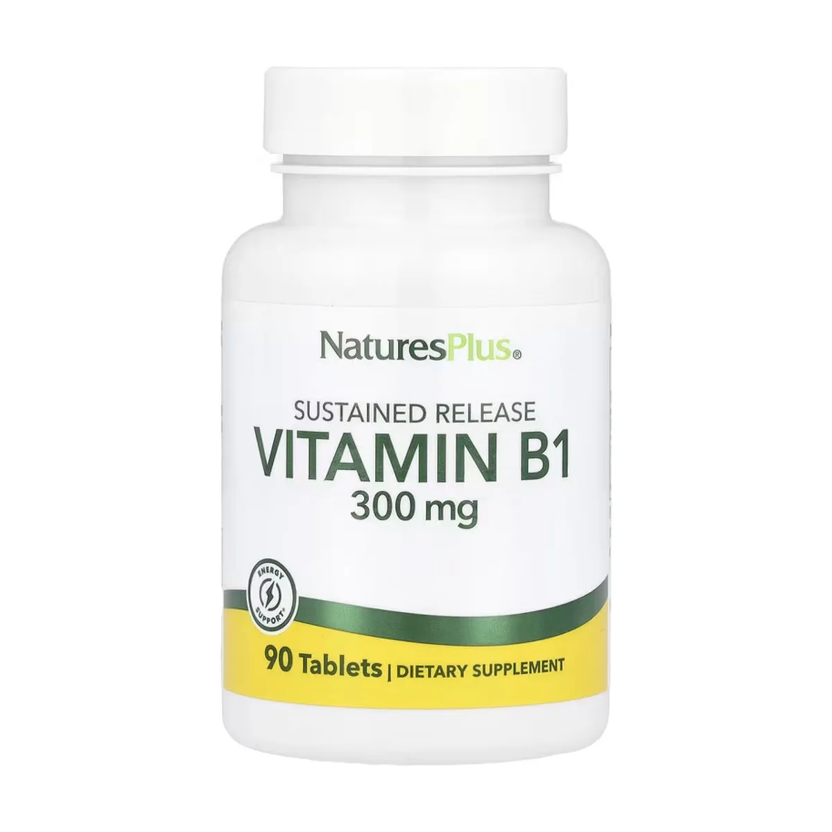 Вітамін B1 300 мг Nature's Plus Вегетаріанські таблетки 90 шт Без глютену