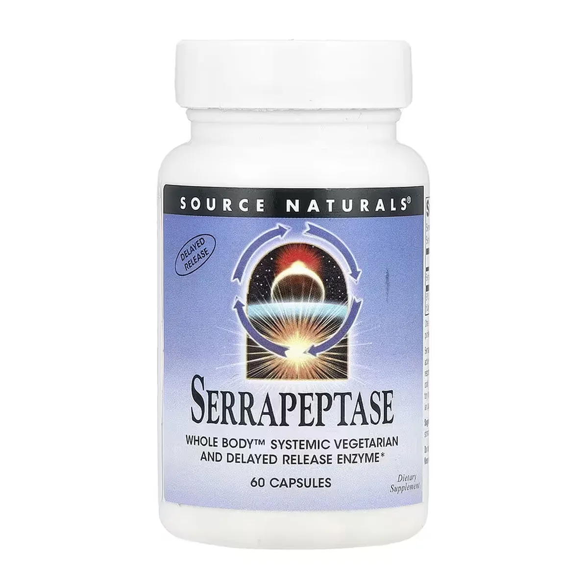 Серрапептаза Source Naturals вегетарианская 60 капсул с отсроченным высвобождением