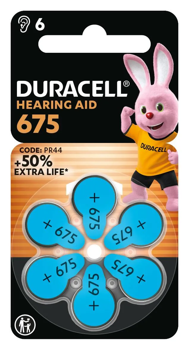Батарейки Duracell повітряно-цинкові для слухових апаратів 675 6 шт.