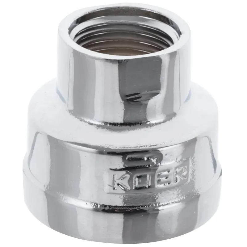 Муфта редукційна Koer латунь 1/2"х1" хромована сталевий