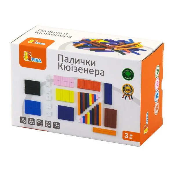 Набор для счёта Viga Toys Деревянные палочки 116 шт Разноцветные