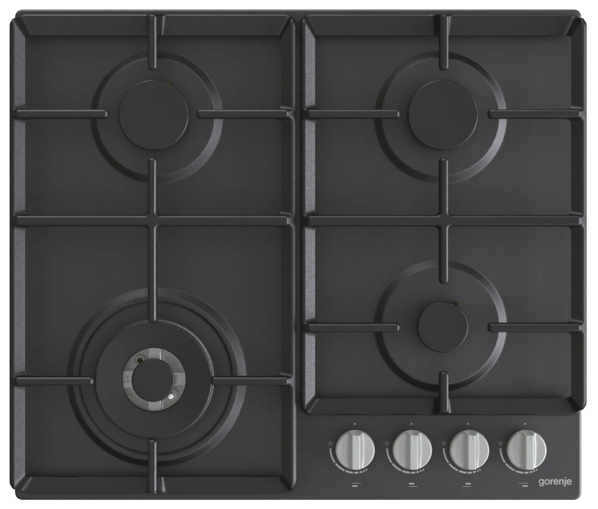 Газова варильна поверхня Gorenje Емаль 60х52 см Чорна 4 конфорки