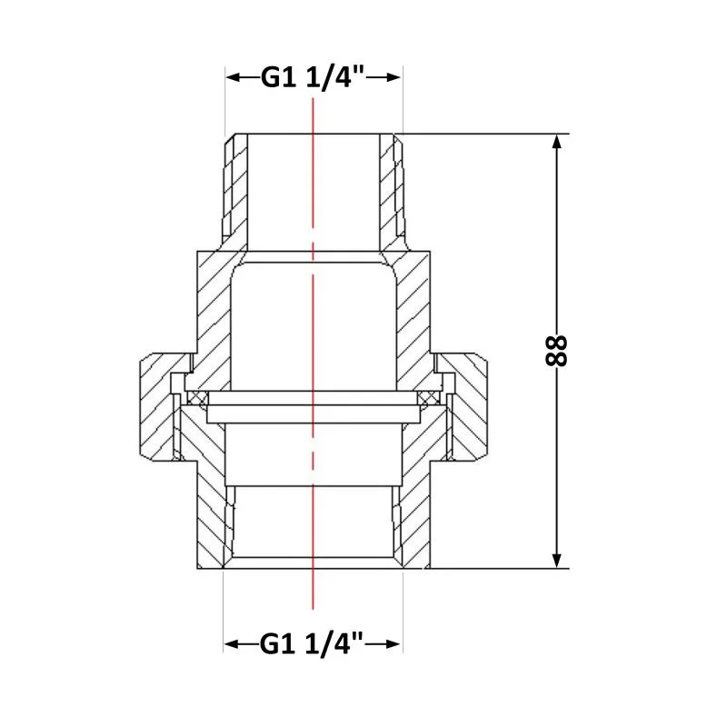 Згін Американка чавунний 1 1/4" PN16 175°C сірий