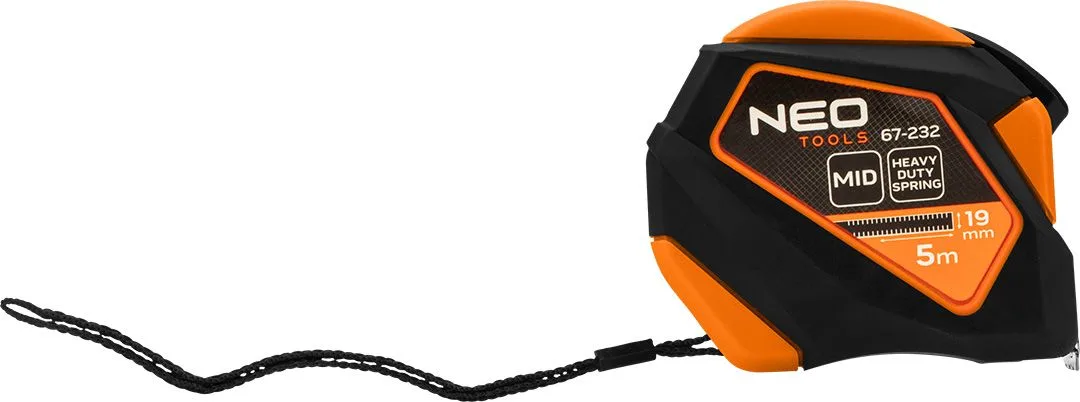 Рулетка Neo Tools, 5м x 19мм, з механізмом фіксації, магнітна.