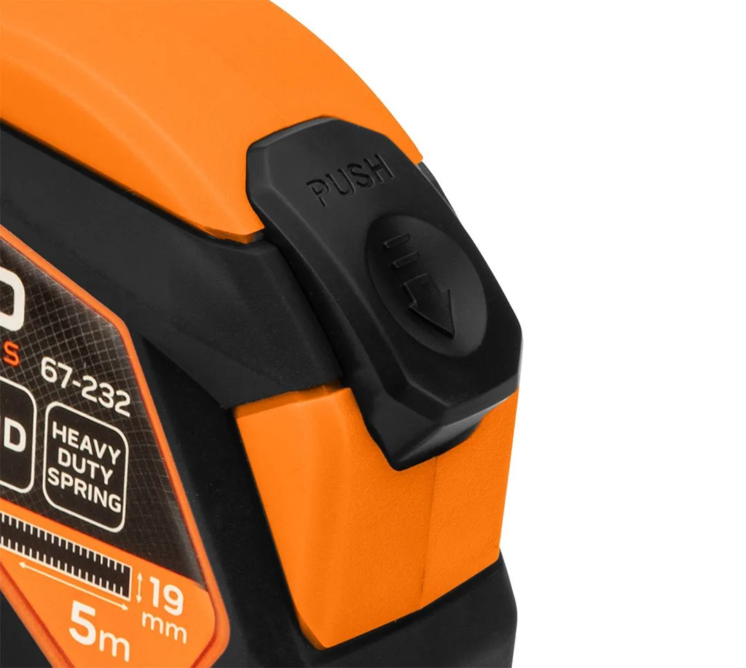 Рулетка Neo Tools, 5м x 19мм, з механізмом фіксації, магнітна.