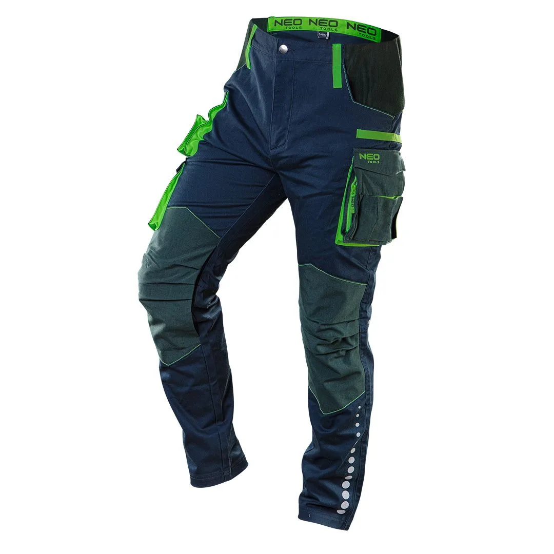 Штани для роботи Neo Tools Premium з посиленням з Cordura, відсік для наколінників, розмір L (52), сині.