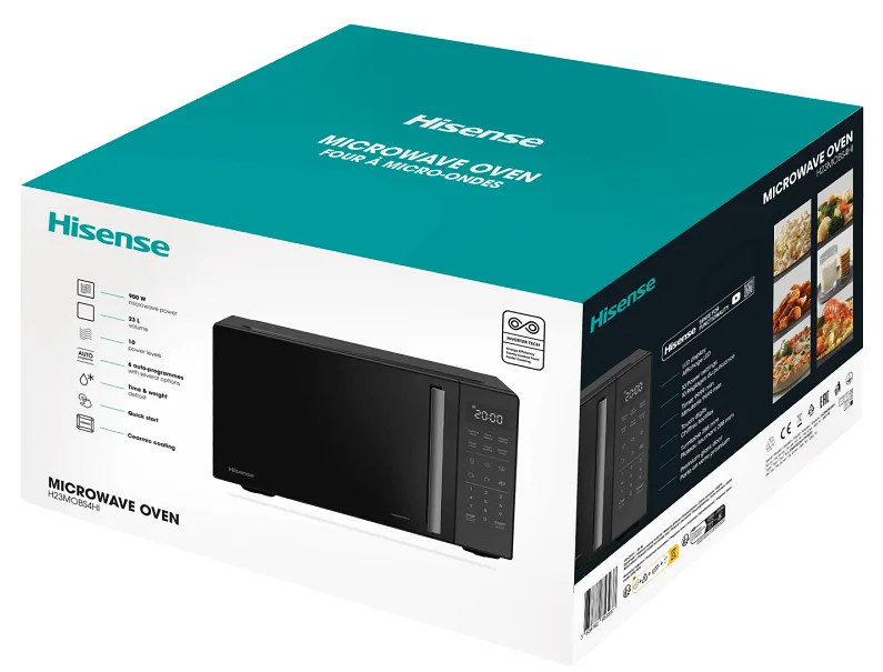 Мікрохвильова піч Hisense керамічна 23 л 900 Вт чорна