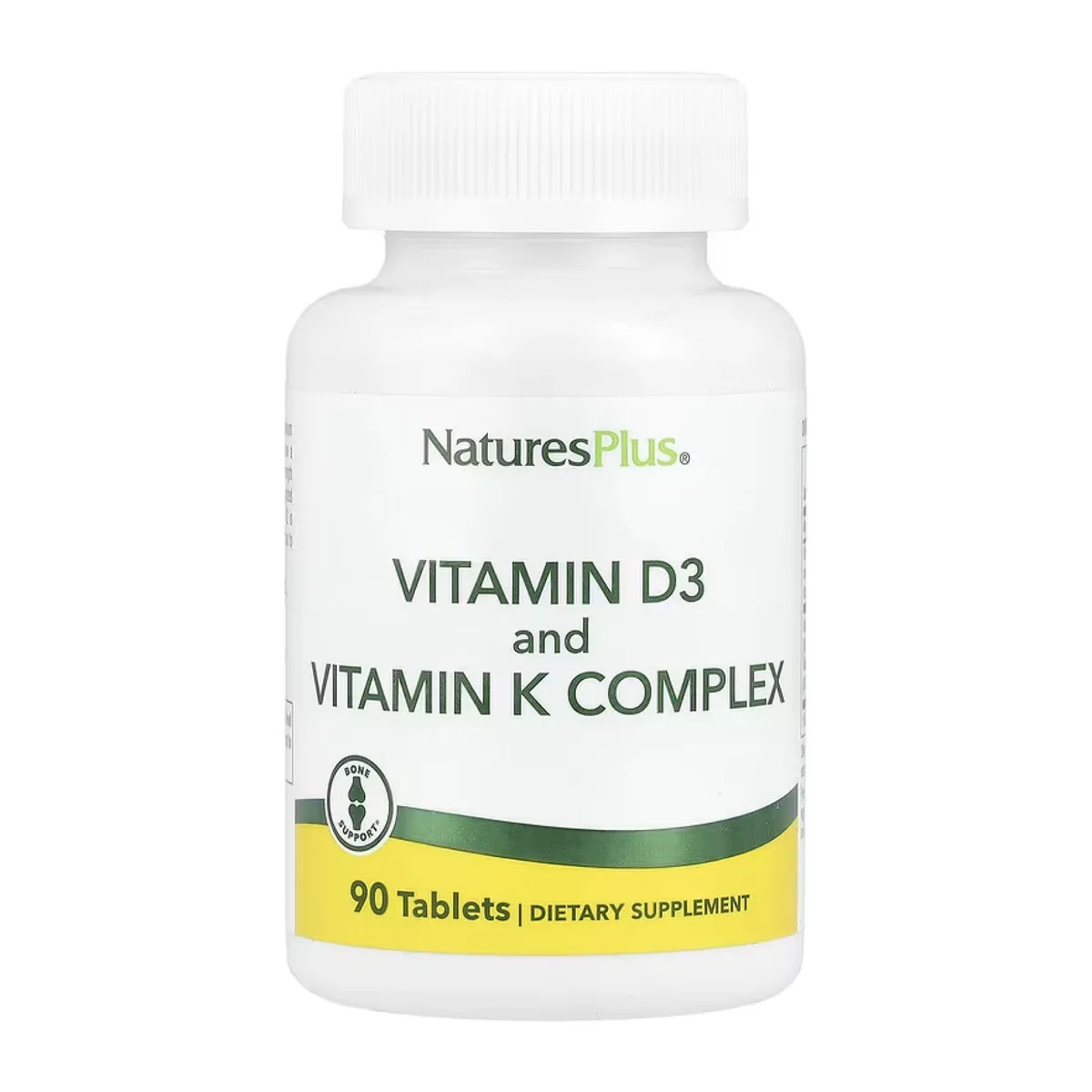 Vit D3 K2 2500 IU 120 mcg 90 таб Nature's Plus вегетарианский без глютена без стеарата магния