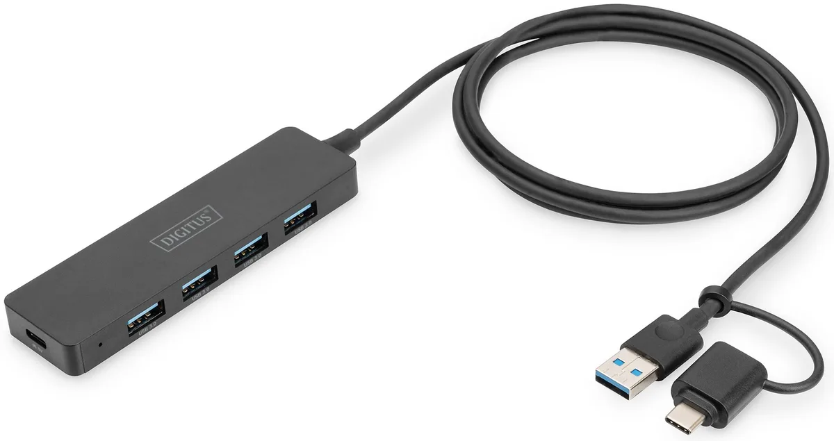 Хаб DIGITUS USB 3.0 4 порти 1,2 м чорний