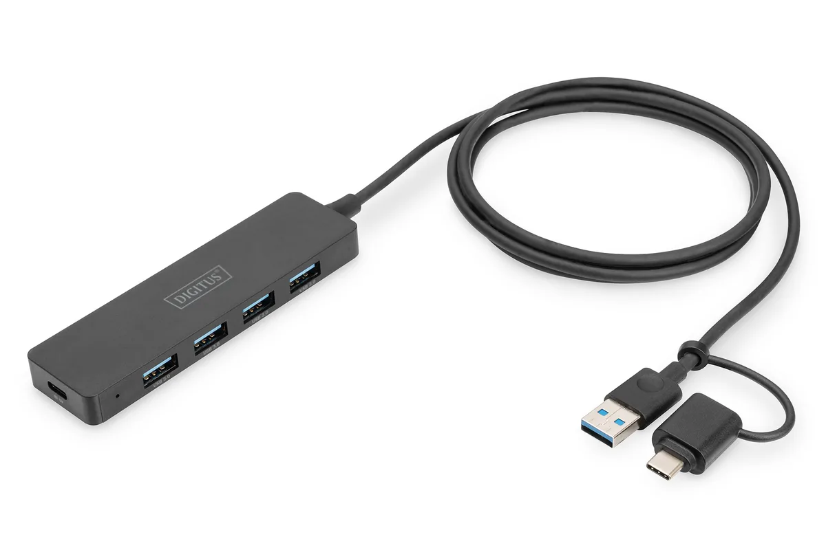 Хаб DIGITUS USB 3.0 4 порти 1,2 м чорний