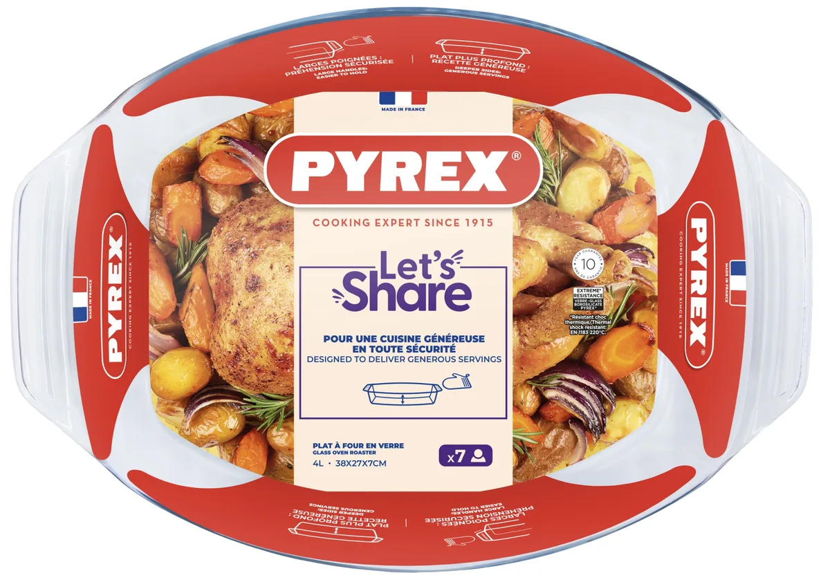 Форма для запікання Pyrex боросилікатне скло овальна 38х27х7 см