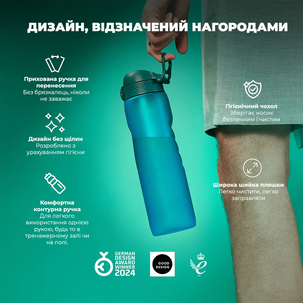 Пляшка для води ION8 Recyclon 1000 мл Блакитна