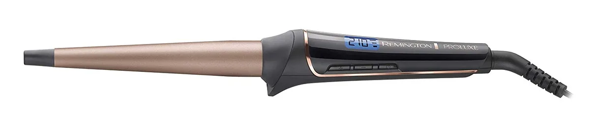 Конусная плойка Remington ProLuxe Midnight Edition, 37Вт, 10 температурных режимов, диаметр 13-25 мм, 120-210°C, с дисплеем, керамическое покрытие