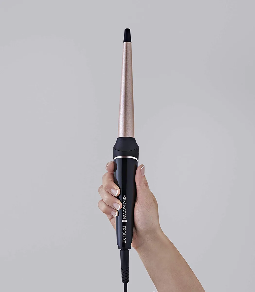 Конусная плойка Remington ProLuxe Midnight Edition, 37Вт, 10 температурных режимов, диаметр 13-25 мм, 120-210°C, с дисплеем, керамическое покрытие