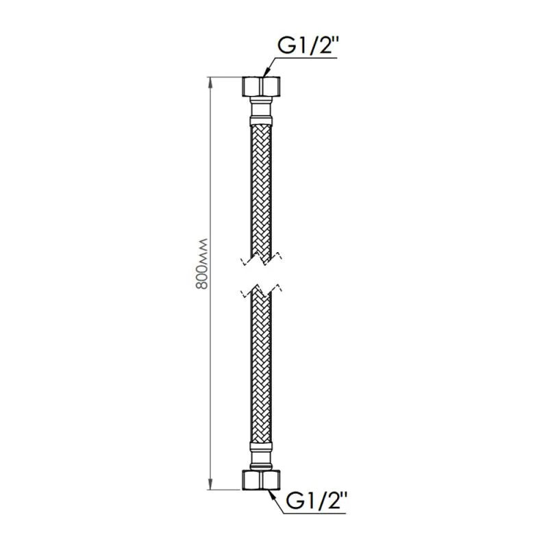 Гнучка підводка для води 80 см Нейлон латунь 1/2"x1/2" Forte