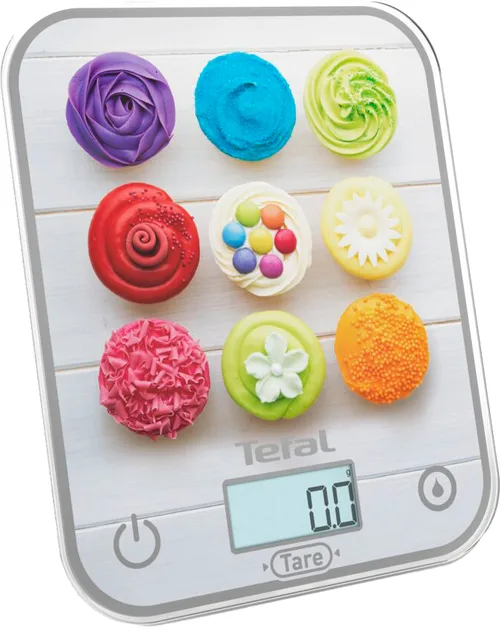 Кухонні ваги Tefal Скло 17,5х21,5 см Білий з малюнком
