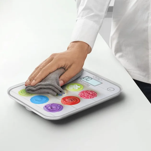 Кухонні ваги Tefal Скло 17,5х21,5 см Білий з малюнком