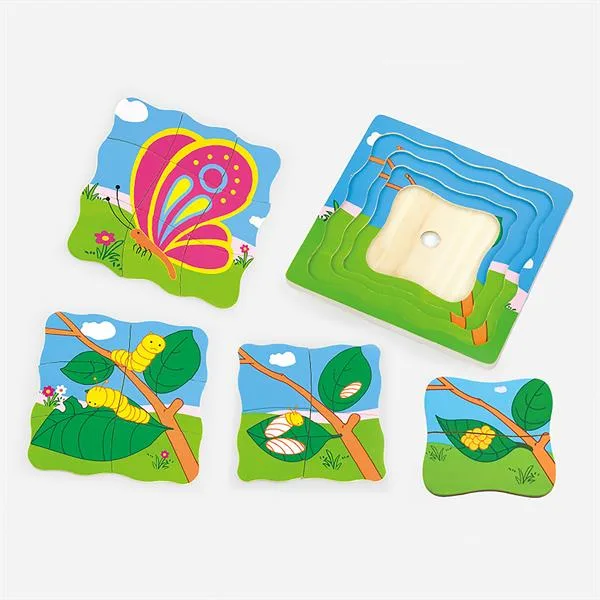Дерев'яний багатошаровий пазл Viga Toys з дерева 24х25 см різнокольоровий