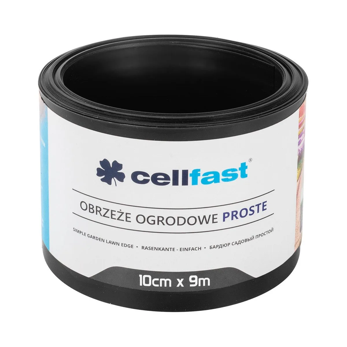 Газонна стрічка Cellfast, бордюрна, пряма, 10 см х 9 м, чорного кольору.