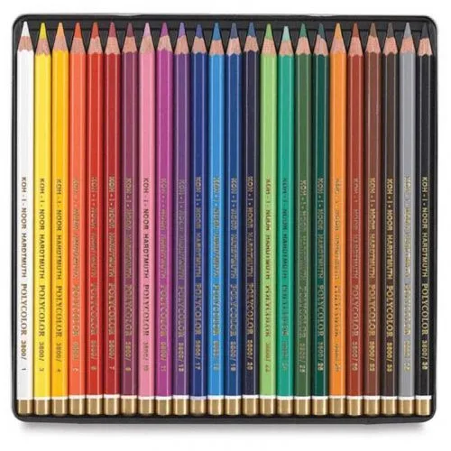 Художні кольорові олівці KOH-I-NOOR POLYCOLOR 24 кольори для малювання графічних робіт.