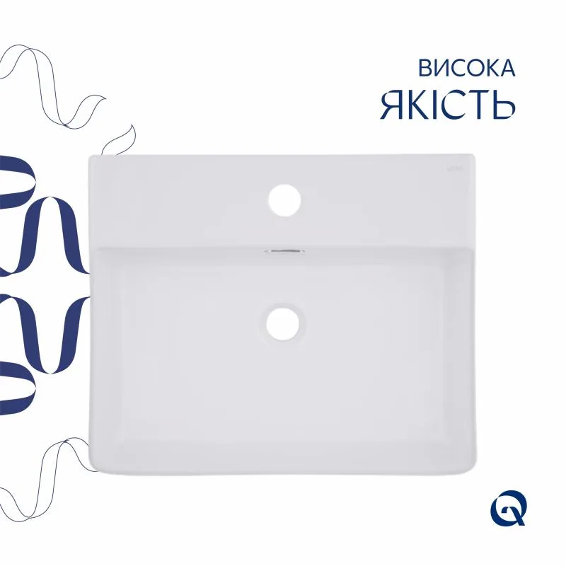 Підвісна раковина Qtap Nando LT 500x420 мм керамічна біла з донним клапаном