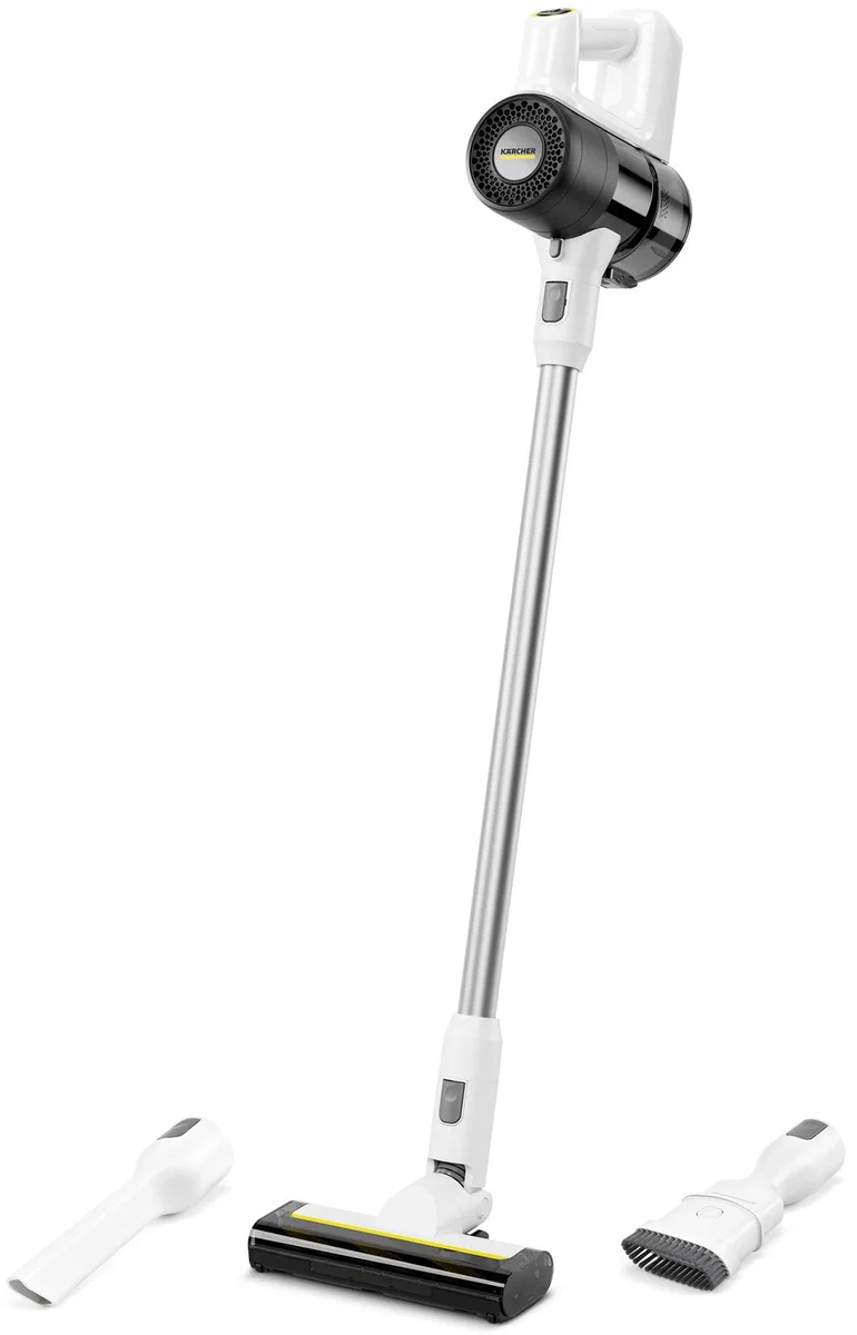Безпровідний пилосос Karcher KVA 2, об'єм контейнера 0.6 л, автономна робота до 40 хвилин, вага 2.06 кг, білий.